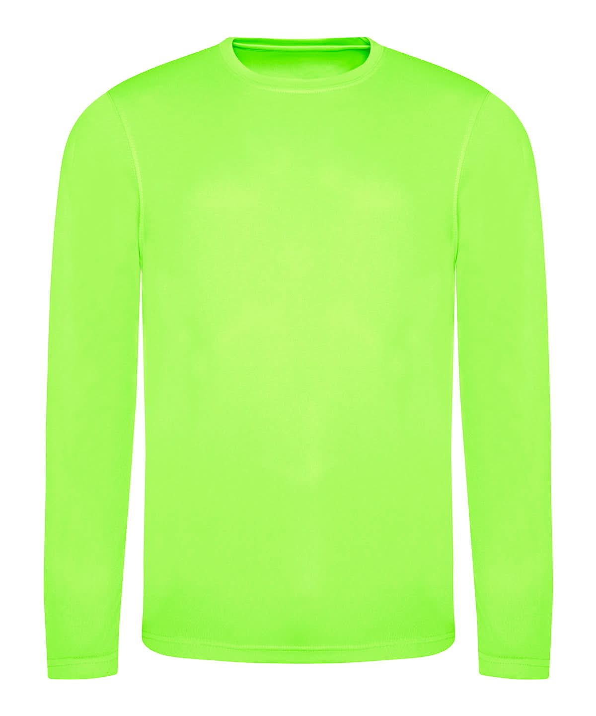 AWDis Just Cool Long sleeve cool T JC002 - Electric Green - Customisable T-Shirts