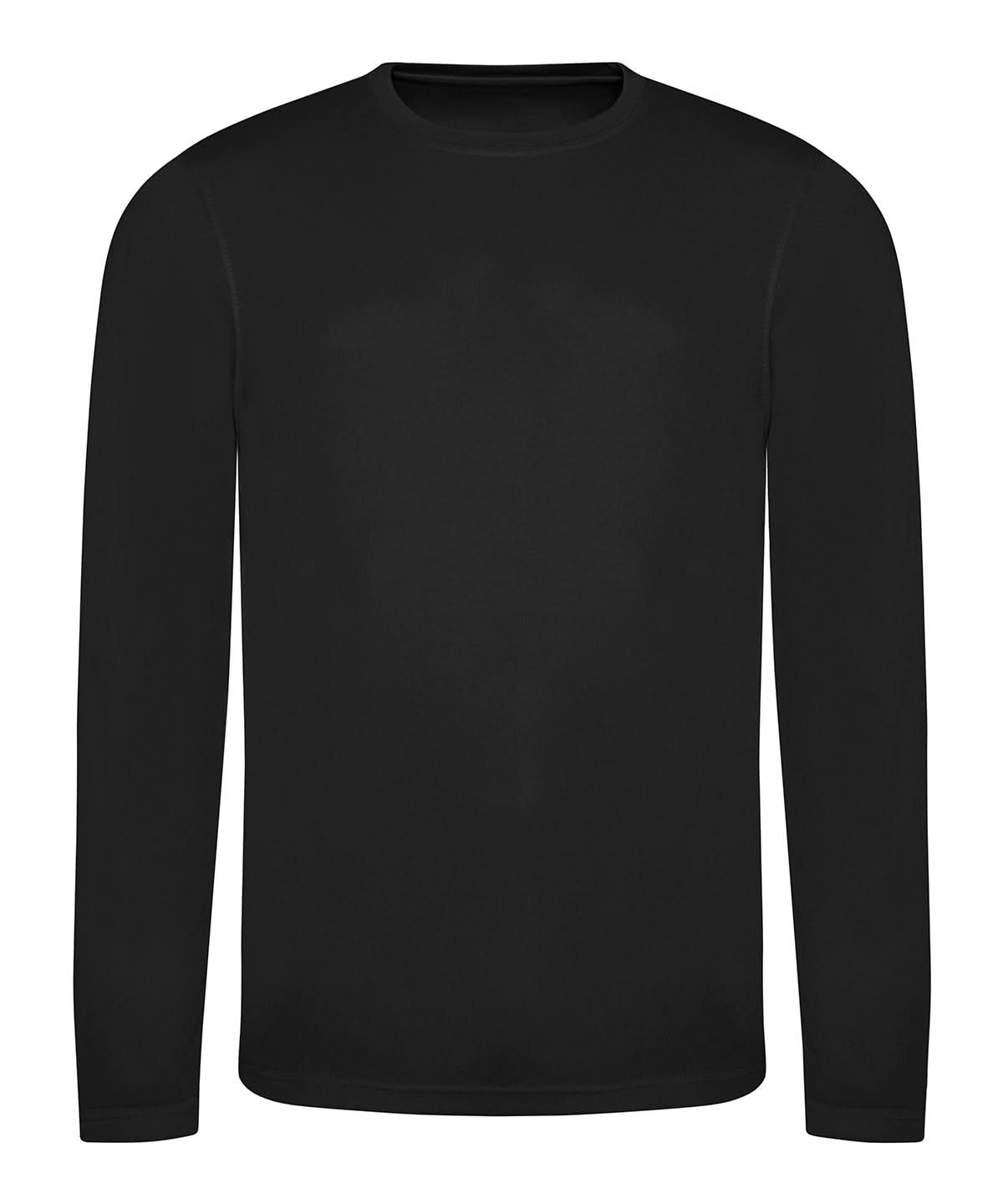 AWDis Just Cool Long sleeve cool T JC002 - Jet Black - Customisable T-Shirts