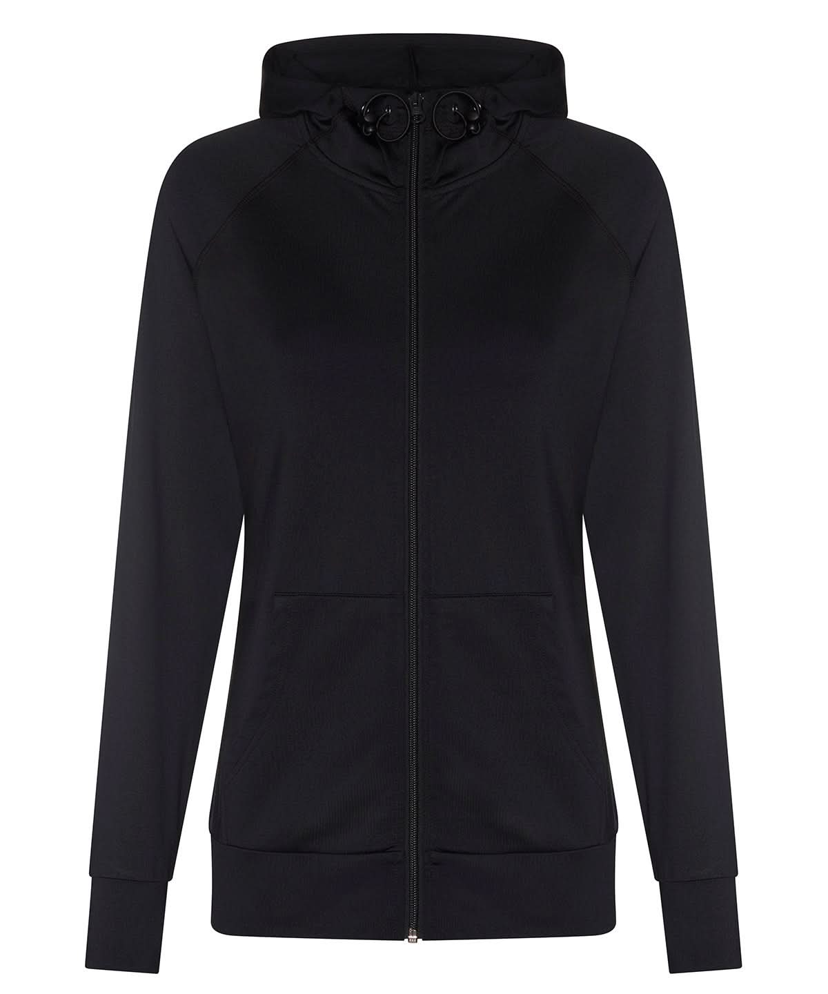 AWDis Just Cool Womens cool contrast zoodie JC058 - Jet Black - Customisable Hoodies