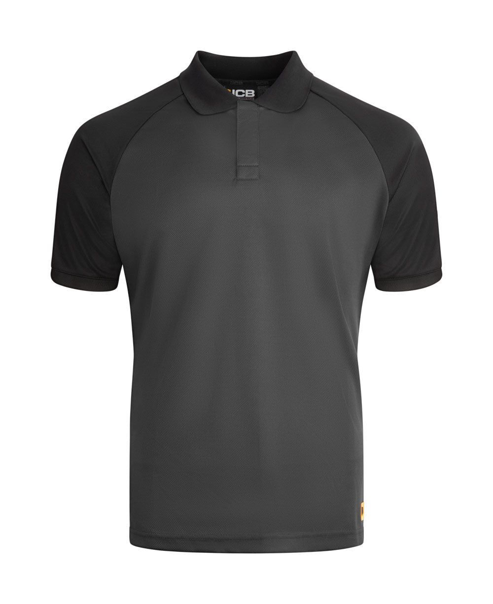 Jcb Workwear Unisex Classic Collar Polo Shirt Jcb016 - Grey Black - Customisable Polo Shirts