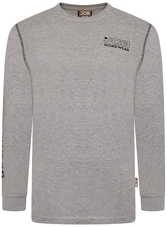 Jcb Workwear Jcb Workwear Banner Long Sleeve T Shirt - Grey - Customisable Tee Shirts