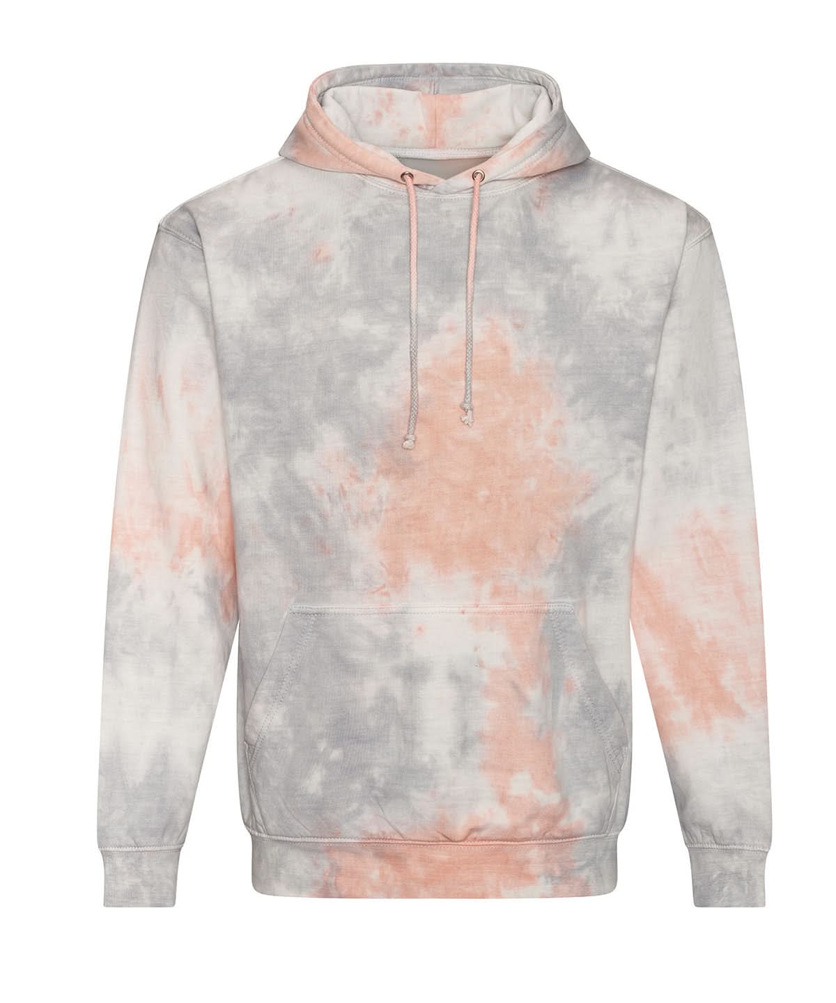 AWDis Just Hoods Tie dye hoodie JH022 - Grey Pink Marble - Customisable Hoodies