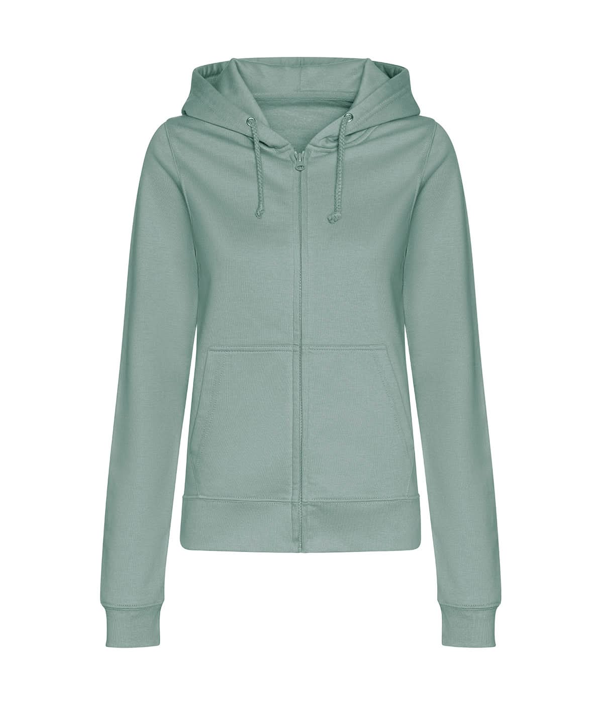 AWDis Just Hoods Womens college zoodie JH50F - Dusty Green - Customisable Hoodies