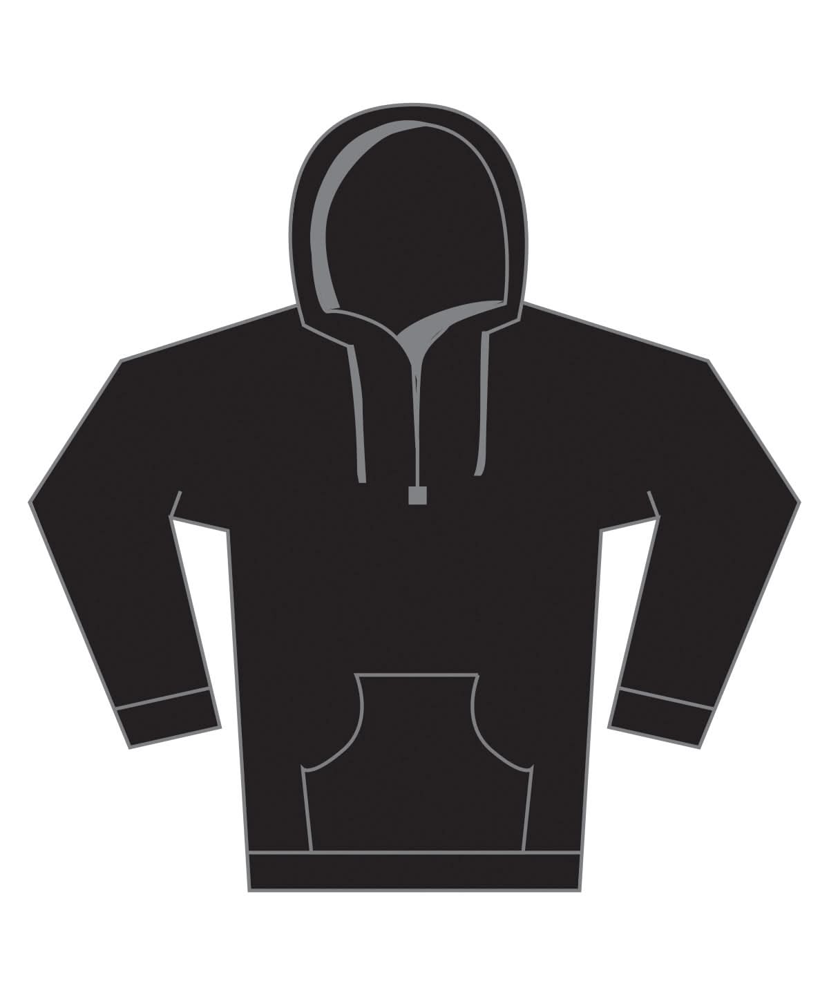 Kustom Kit Regular fit piqu hoodie with zipped pocket KK338 - Black - Customisable Hoodies