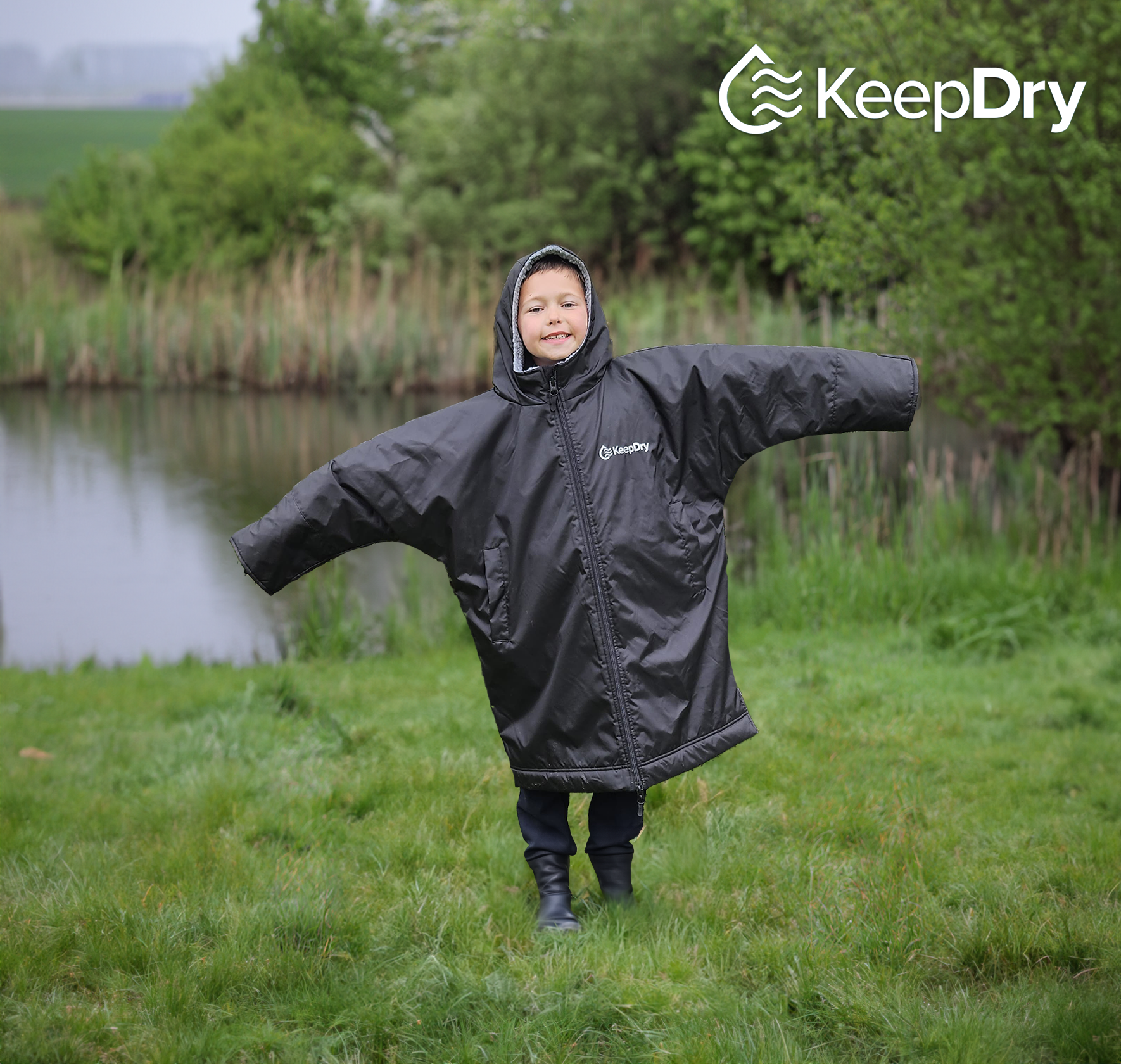 KeepDry - All Weather Dry Robe - Kids - - Customisable Jacket