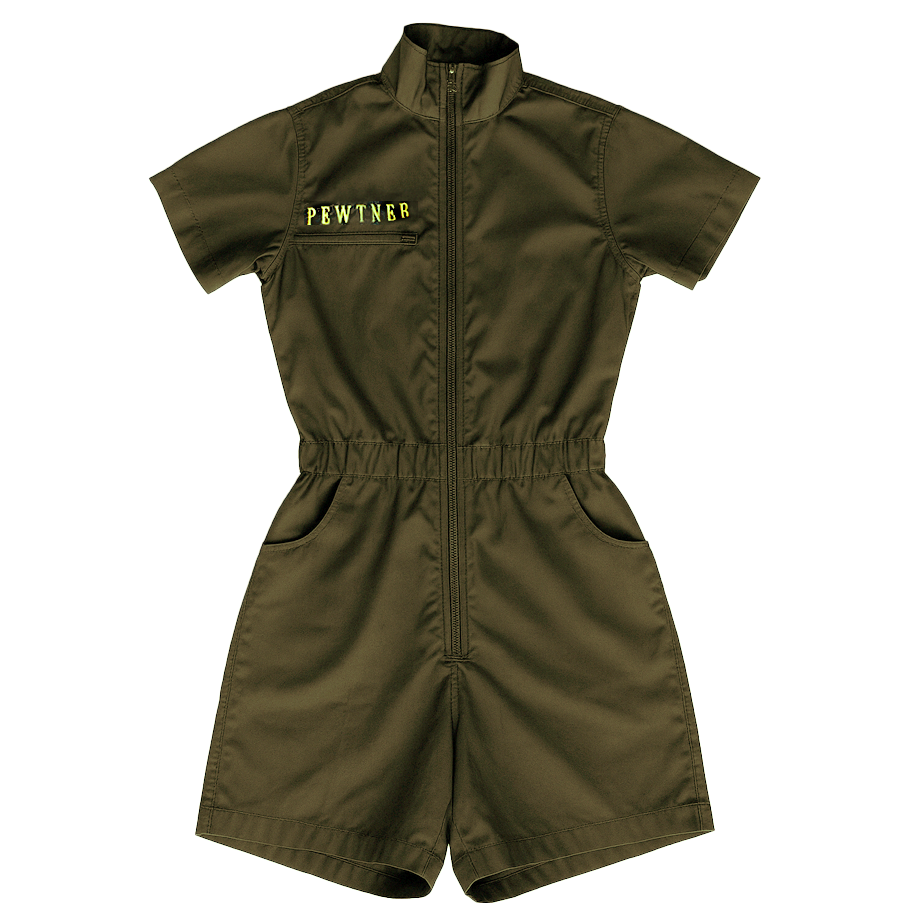 Pewtner Minipewt - Dog Grooming Jumpsuit - khaki - Customisable Workwear