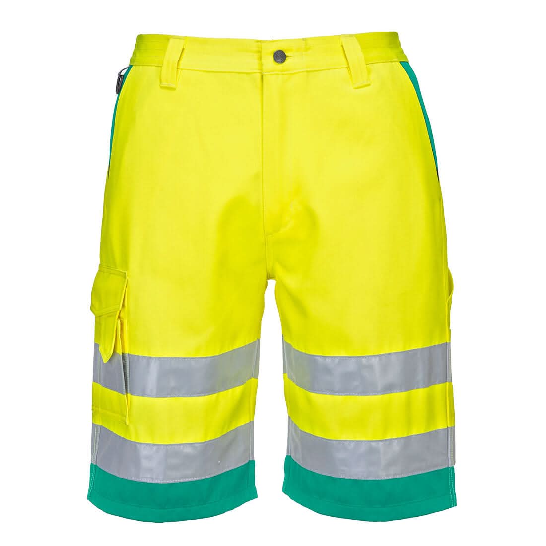 Portwest Hi Vis Lightweight Polycotton Shorts L043 - Yellow Teal - Customisable Shorts