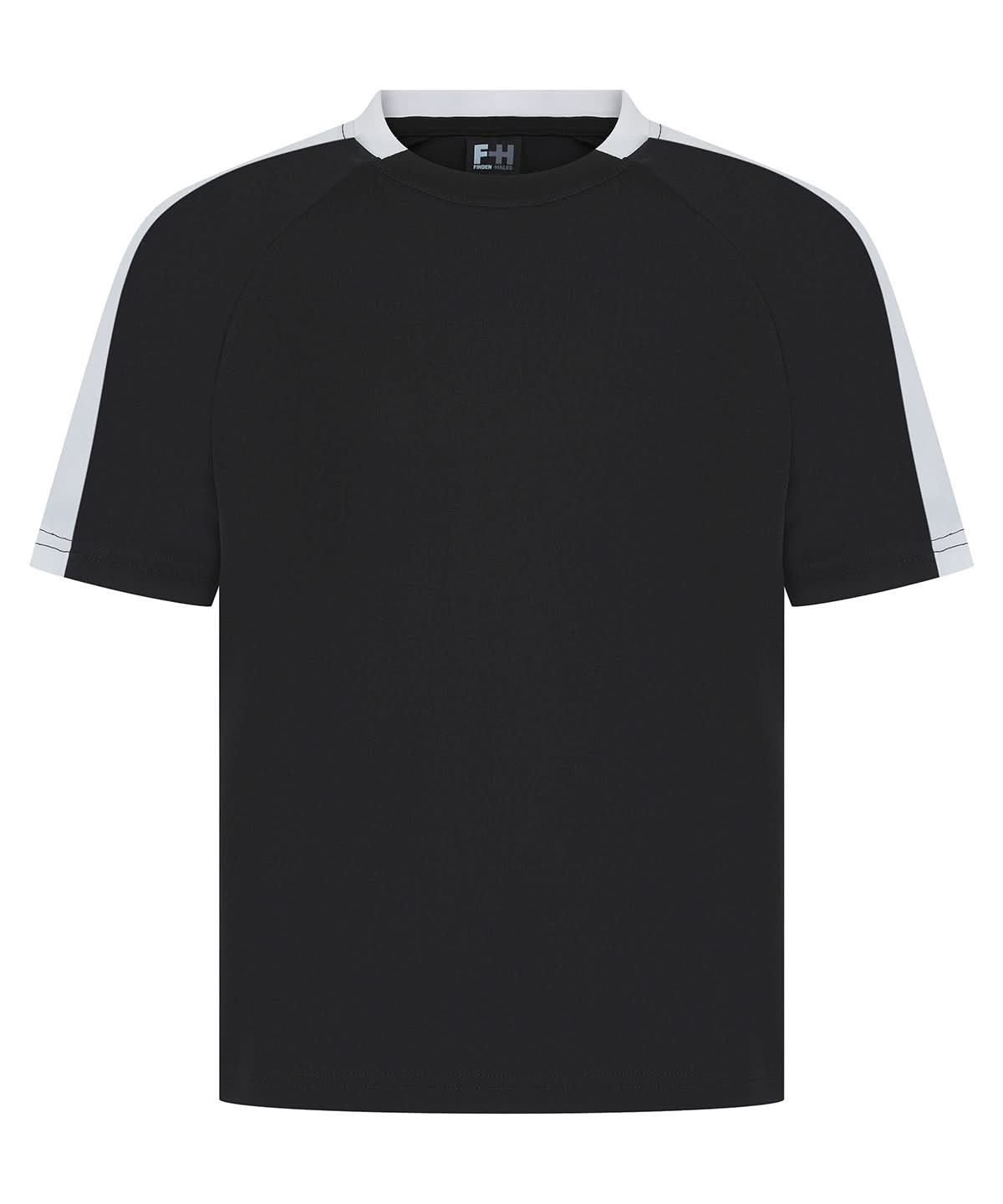Finden & Hales Finden Hales Kids team t shirt LV292 - Black White - Customisable T-Shirts
