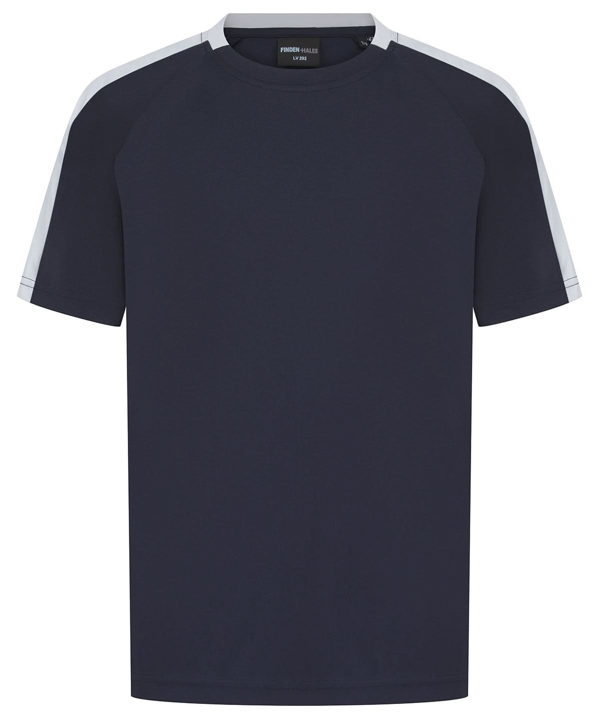 Finden & Hales Finden Hales Kids team t shirt LV292 - Navy White - Customisable T-Shirts