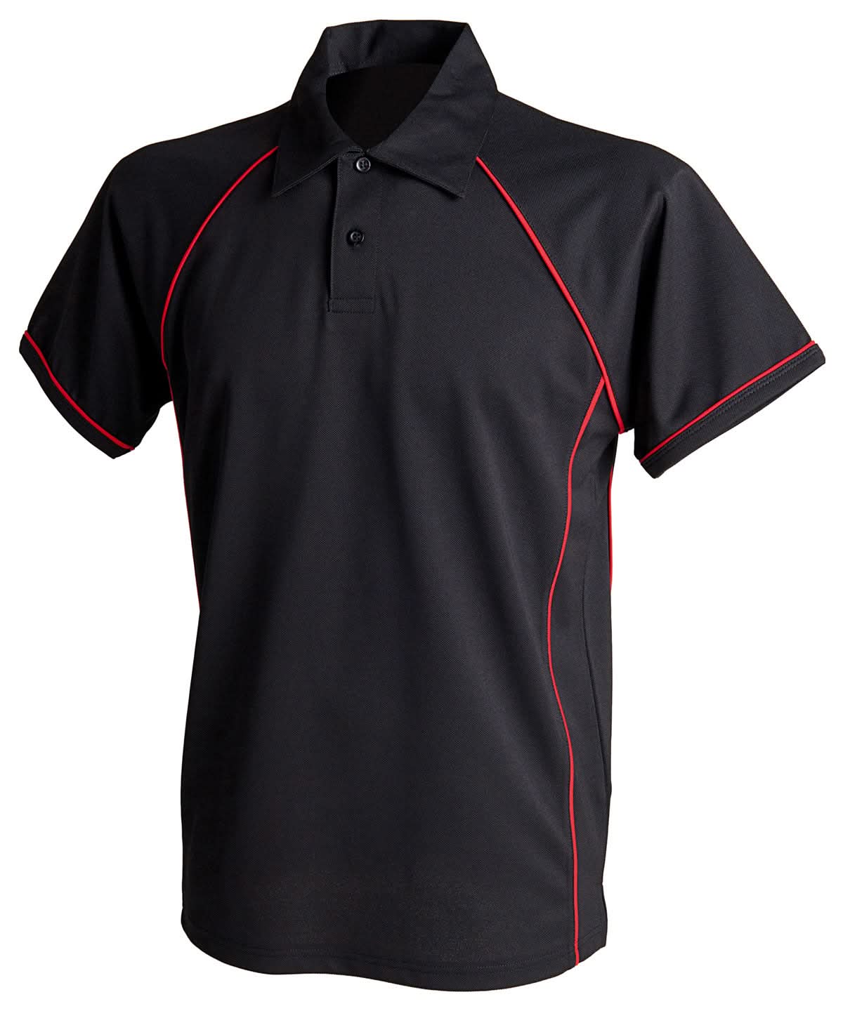 Finden & Hales Finden Hales Piped performance polo LV370 - Black Red - Customisable Polos