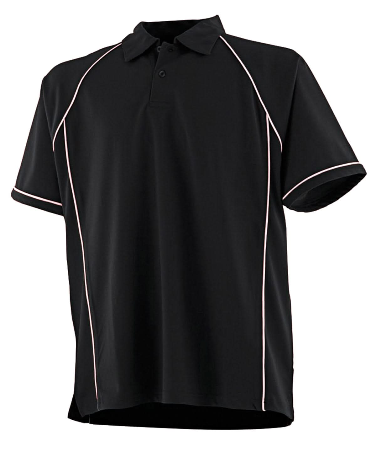 Finden & Hales Finden Hales Piped performance polo LV370 - Black White - Customisable Polos