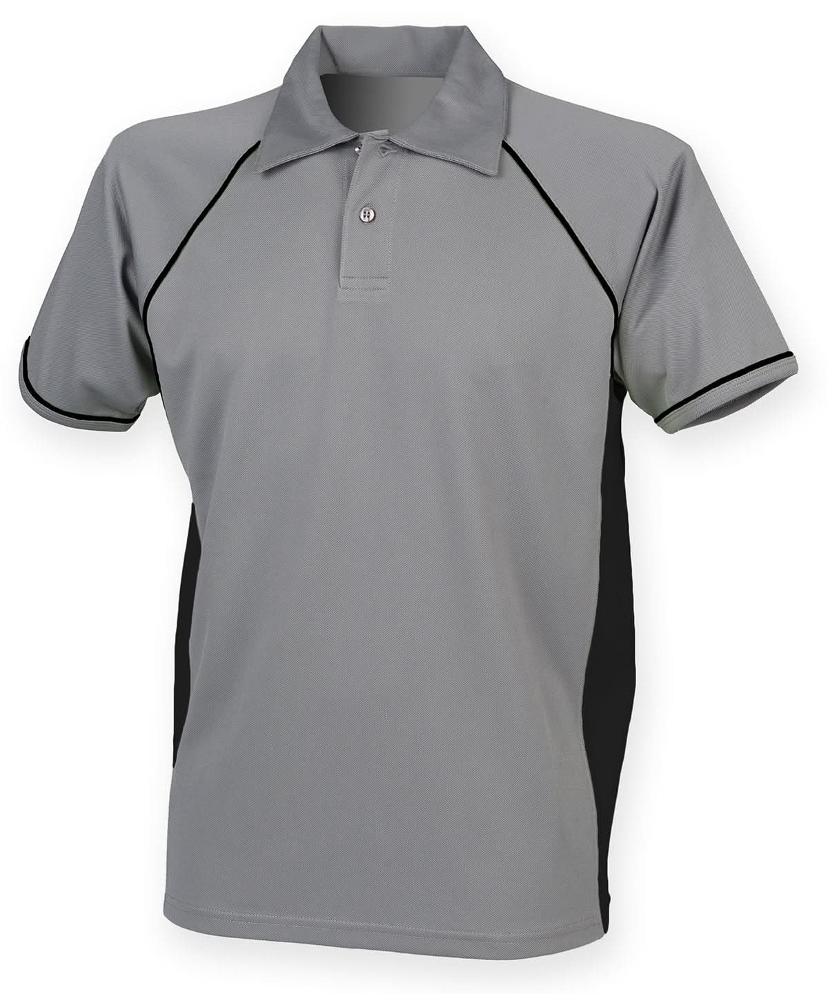 Finden & Hales Finden Hales Piped performance polo LV370 - Gunmetal Grey Black Black - Customisable Polos