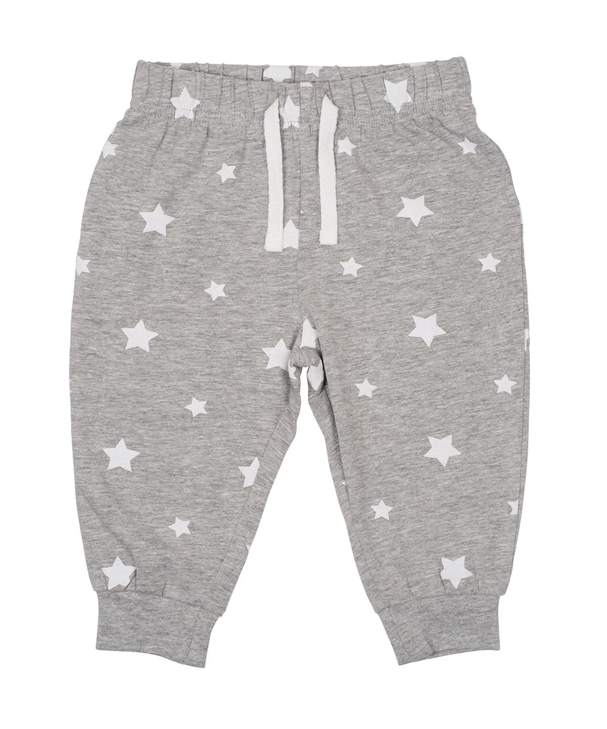 Larkwood Lounge Pants LW85T - Heather Grey White Stars - Customisable Loungewear Bottoms