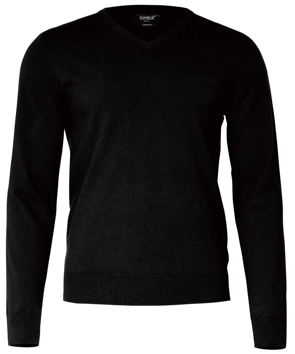 Nimbus Brighton elegant v neck knit N112M - Black - Customisable Knitted Jumpers