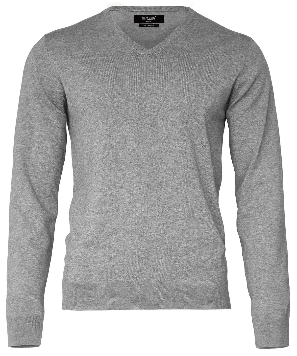 Nimbus Brighton elegant v neck knit N112M - Grey - Customisable Knitted Jumpers