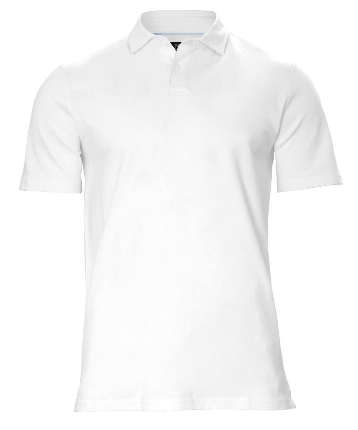Nimbus Princeton Stretch deluxe cutaway polo N124M - White - Customisable Polos