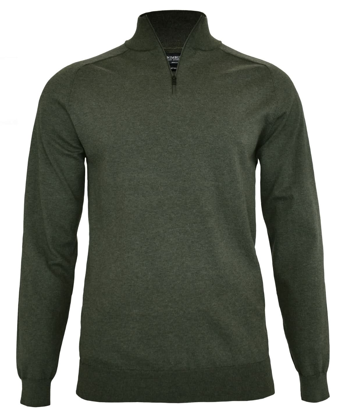 Nimbus Brighton 14 zip NB121 - Olive Melange - Customisable Knitted Jumpers