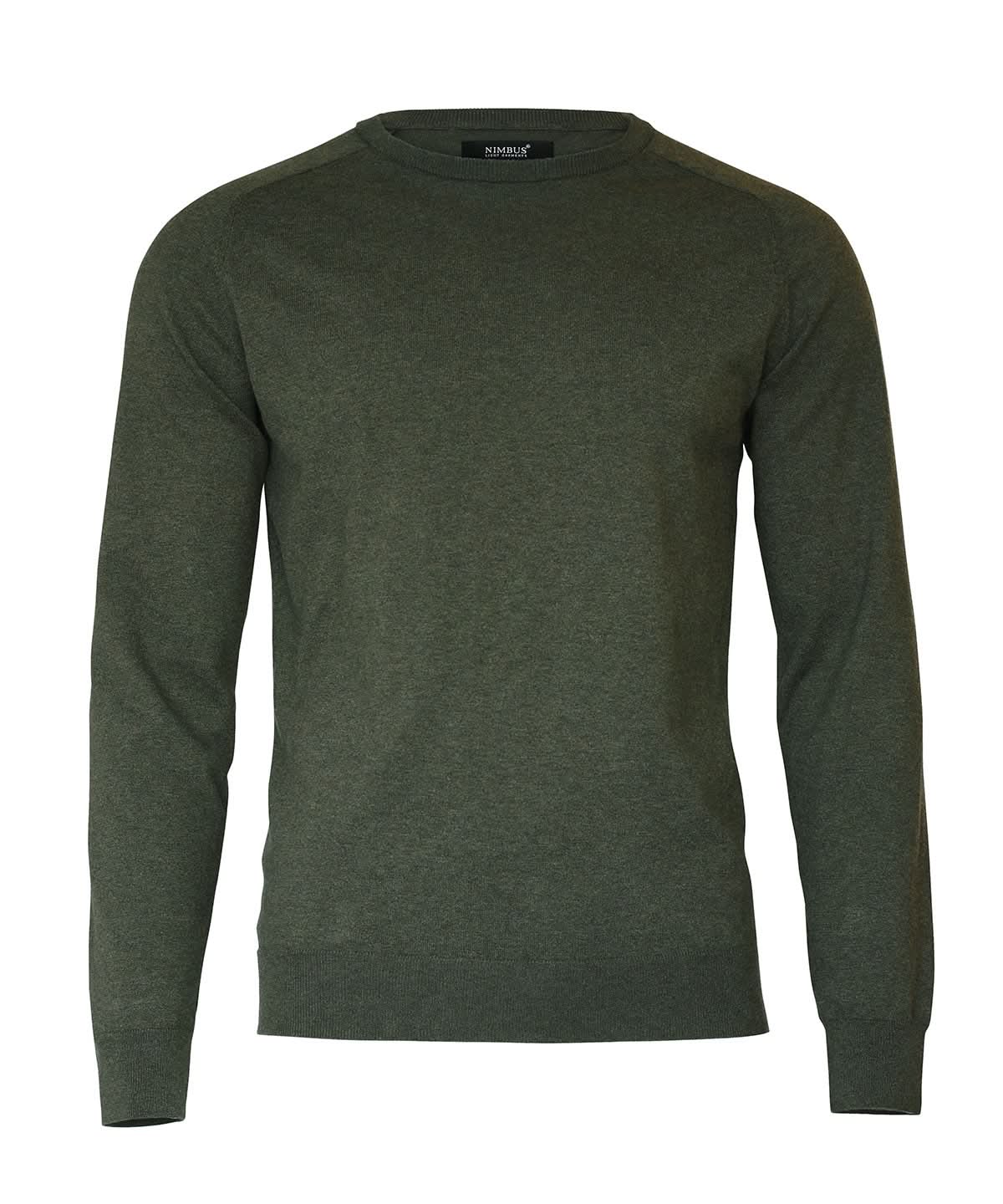 Nimbus Brighton elegant round neck NB94M - Olive Melange - Customisable Knitted Jumpers