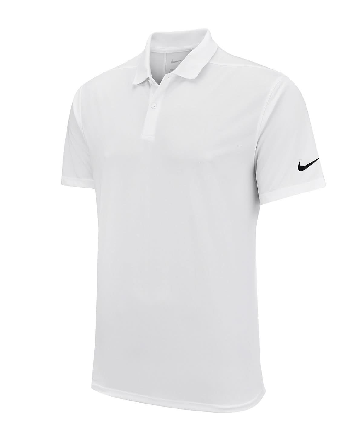 Nike Victory solid polo NK342 - White Black - Customisable Polos