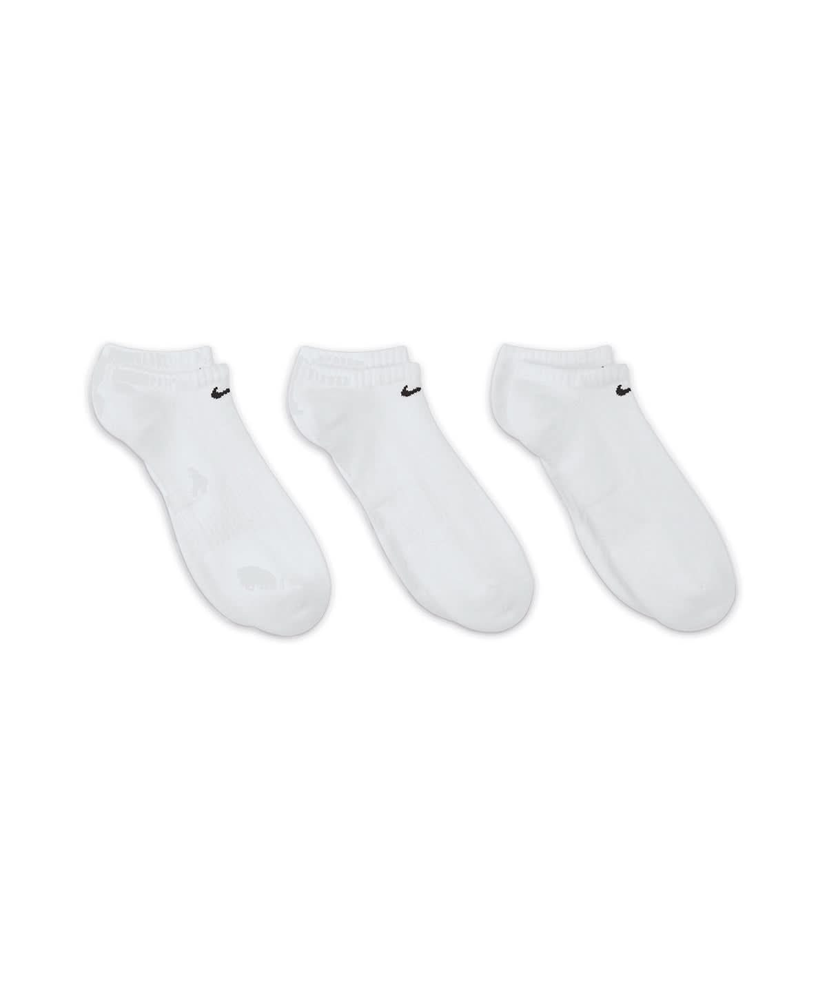 Nike everyday cushioned no show socks 3 pairs NK360 - White - Customisable Socks