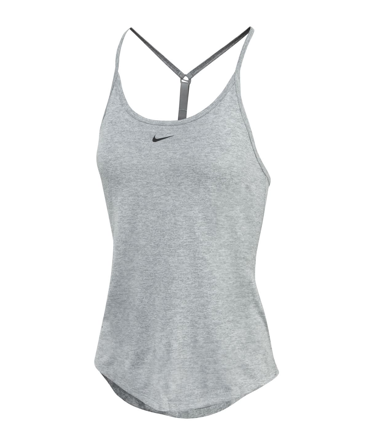 Nike Womens One Dri FIT Elastika standard fit tank NK375 - Particle Grey Heather Black XXS - Customisable T-Shirts