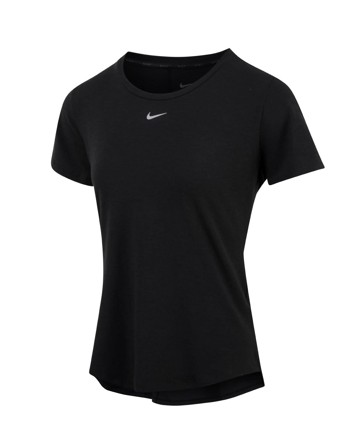 Nike Womens One Luxe Dri FIT short sleeve standard fit top NK377 - Black Reflective Silver XXS - Customisable T-Shirts