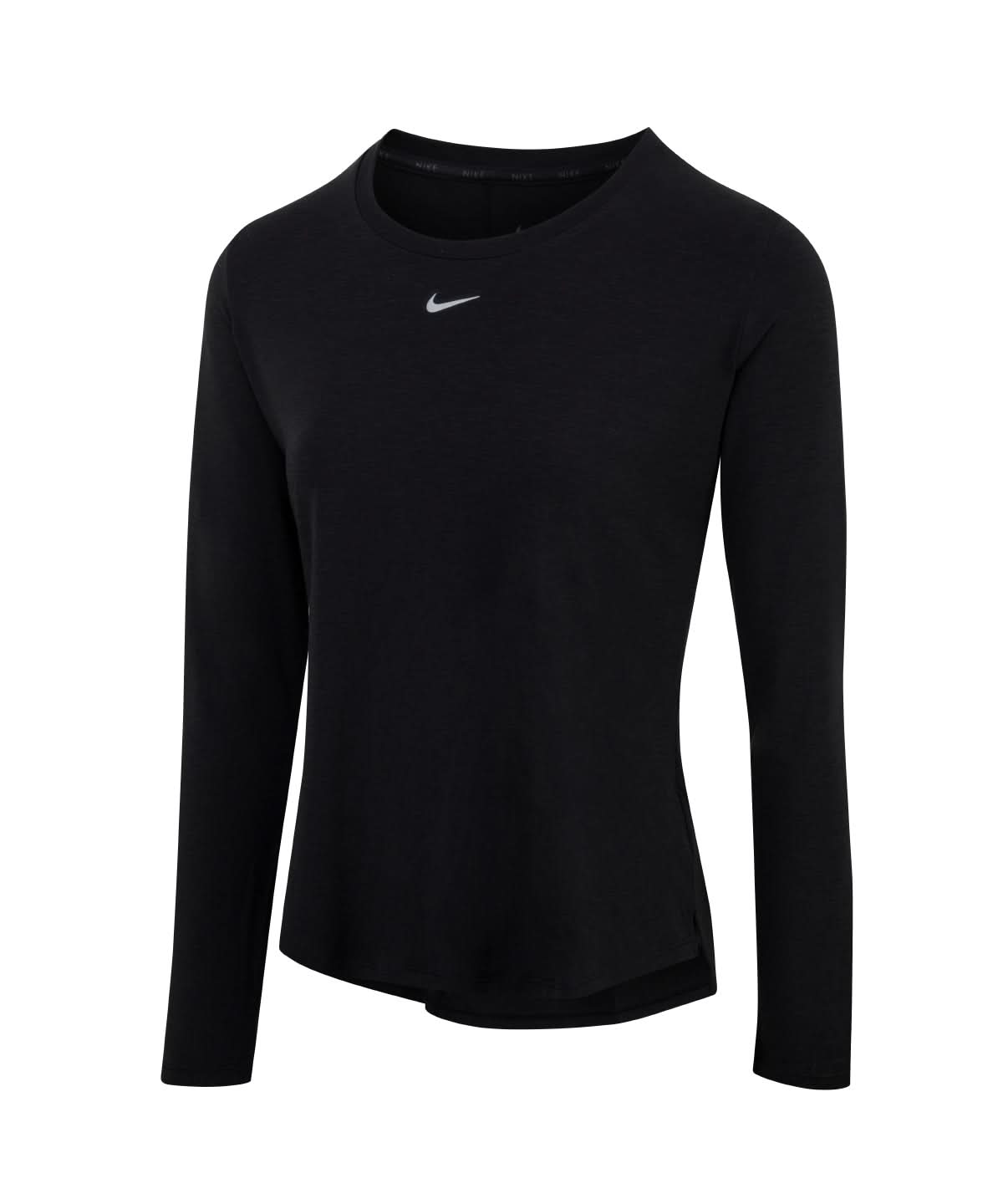 Nike Womens One Luxe Dri FIT long sleeve standard fit top NK378 - Black Reflective Silver XXS - Customisable T-Shirts