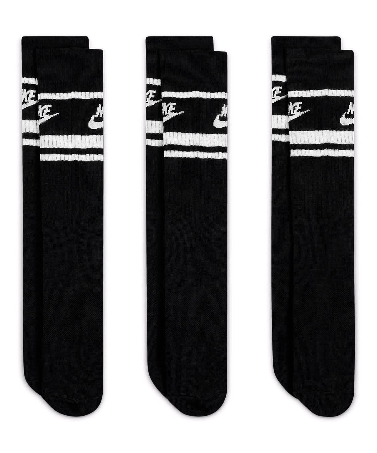 Nike Dri FIT Sportswear everyday essential socks 3 pairs NK397 - Black White - Customisable Socks