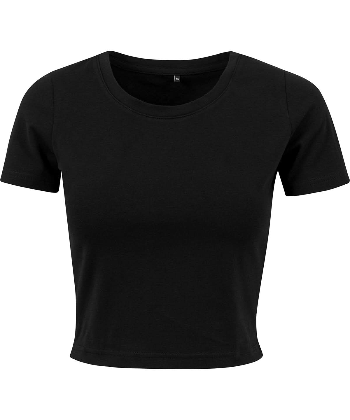 New Morning Studios Womens cropped tee NM006 - Black - Customisable T-Shirts