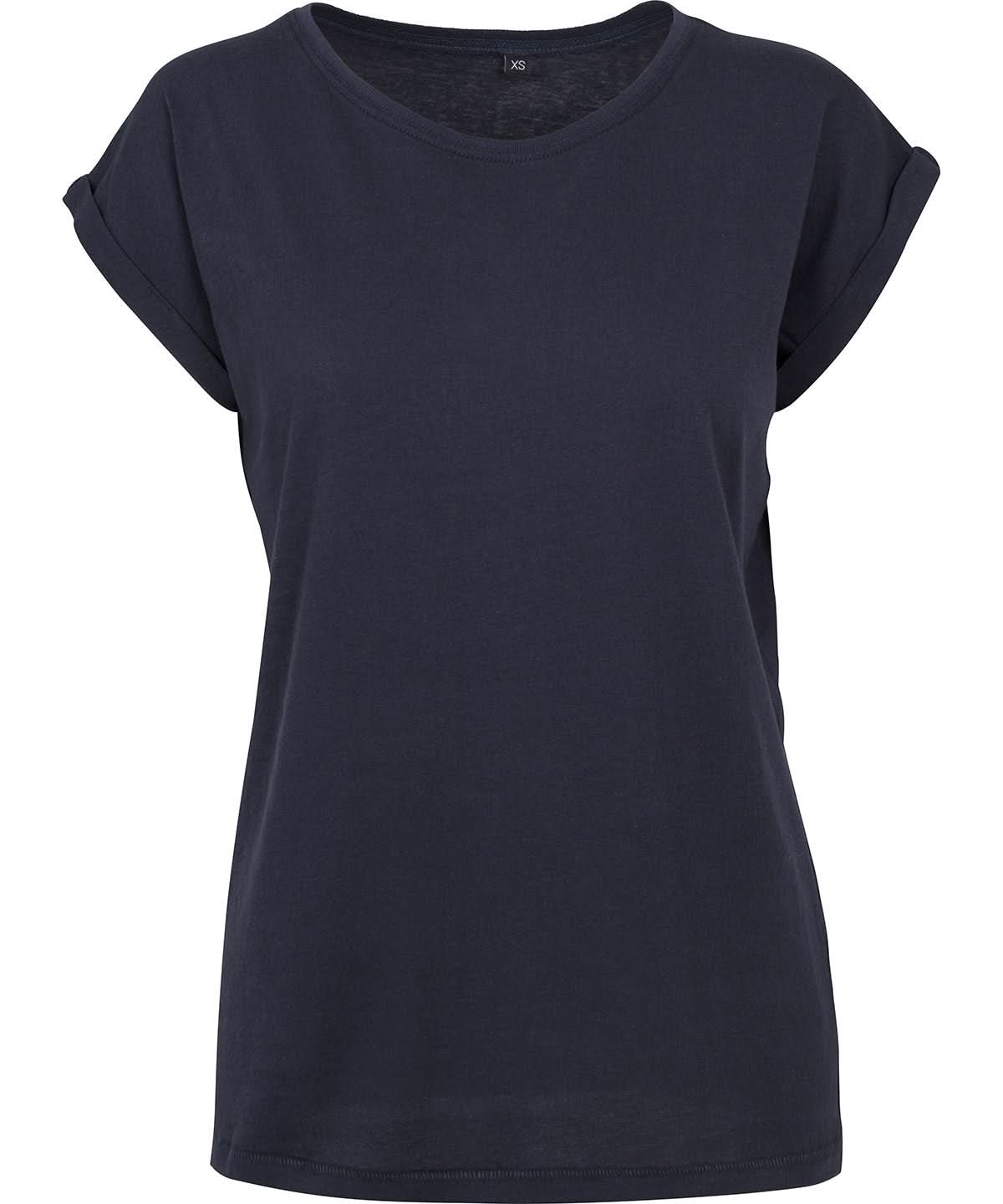 New Morning Studios Womens regular extended shoulder tee Navy NM007 - Navy - Customisable T-Shirts