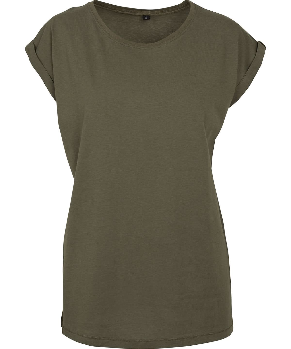 New Morning Studios Womens regular extended shoulder tee Olive NM007 - Olive - Customisable T-Shirts