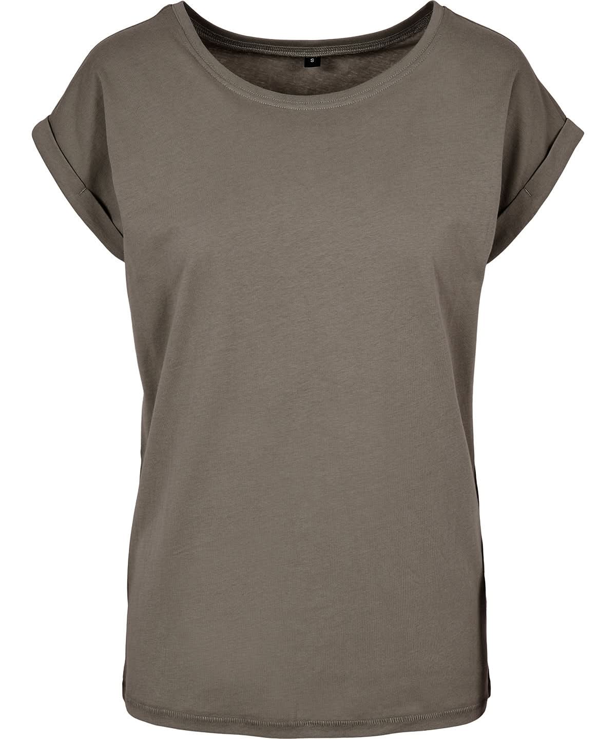New Morning Studios Womens regular extended shoulder tee Pale Olive NM007 - Pale Olive - Customisable T-Shirts