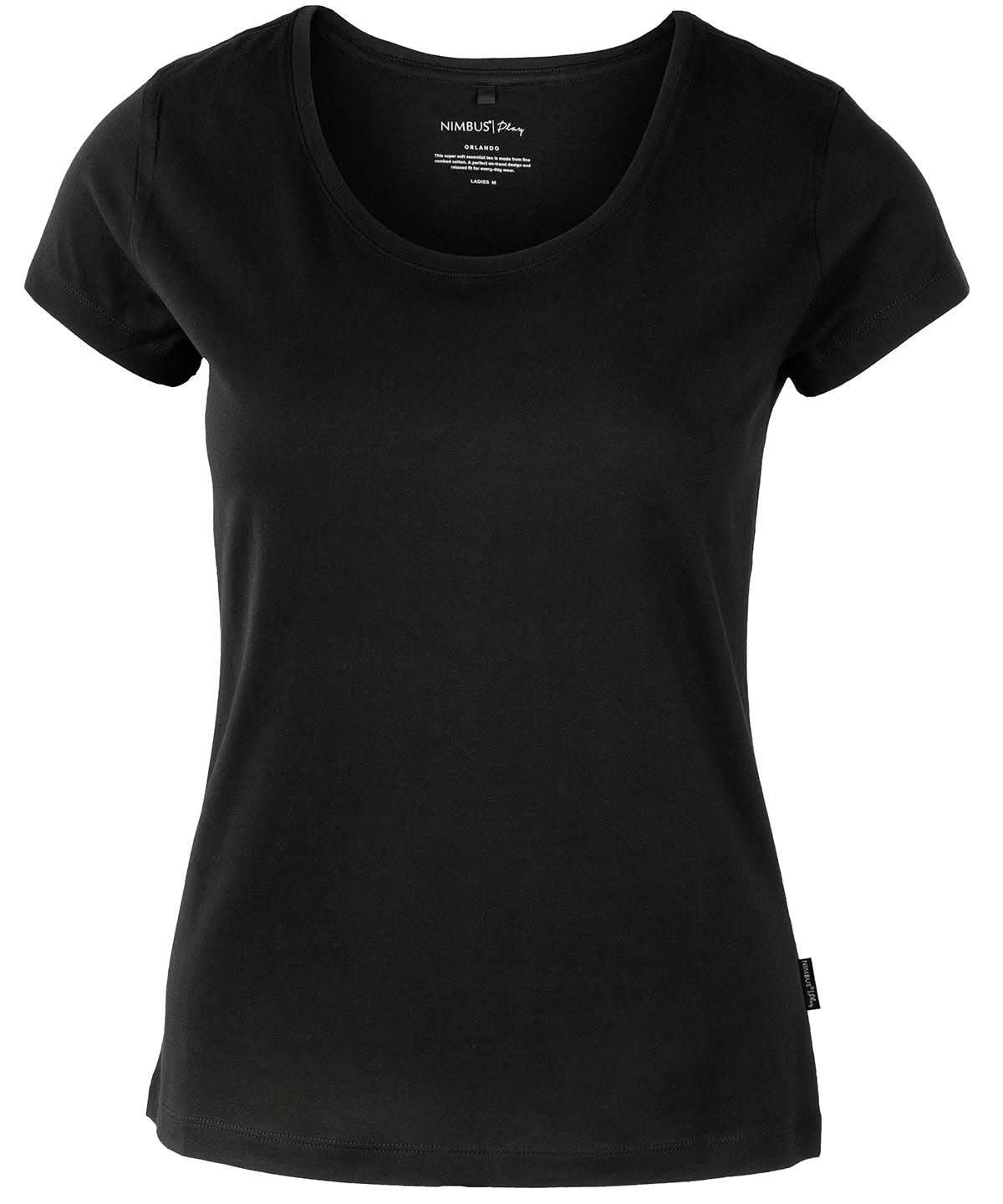 Nimbus Womens Orlando soft round neck t shirt NP01F - Black - Customisable T-Shirts