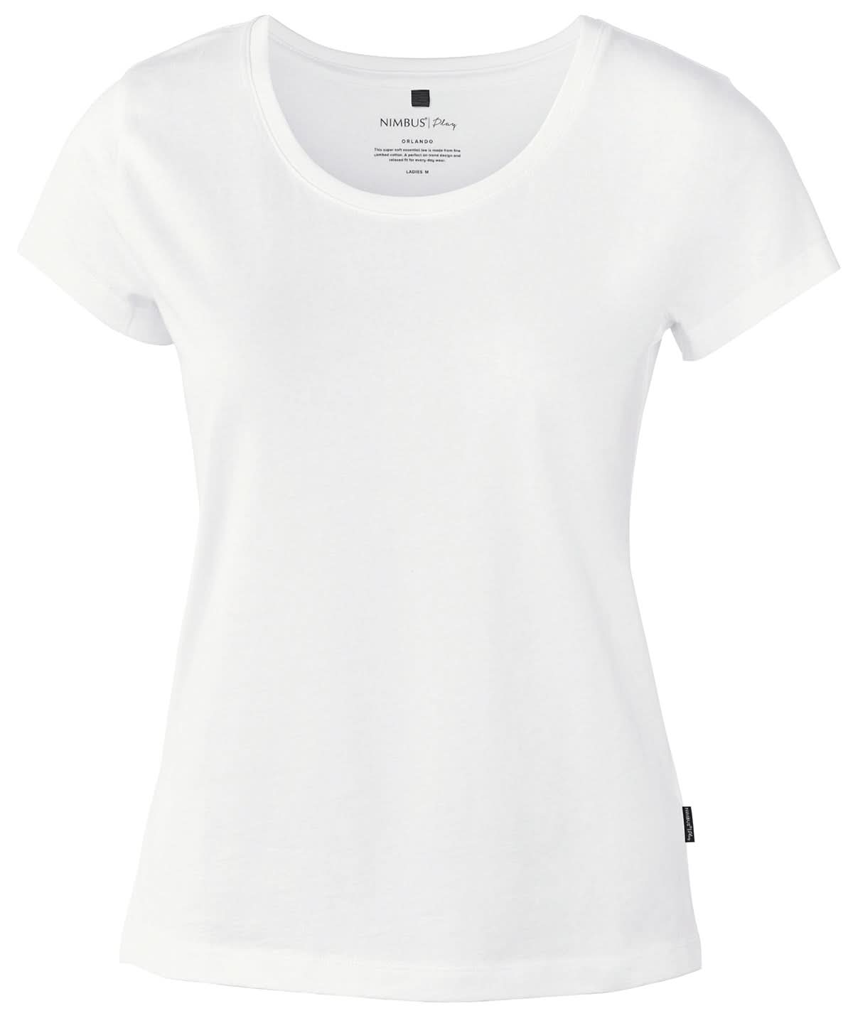 Nimbus Womens Orlando soft round neck t shirt NP01F - White - Customisable T-Shirts