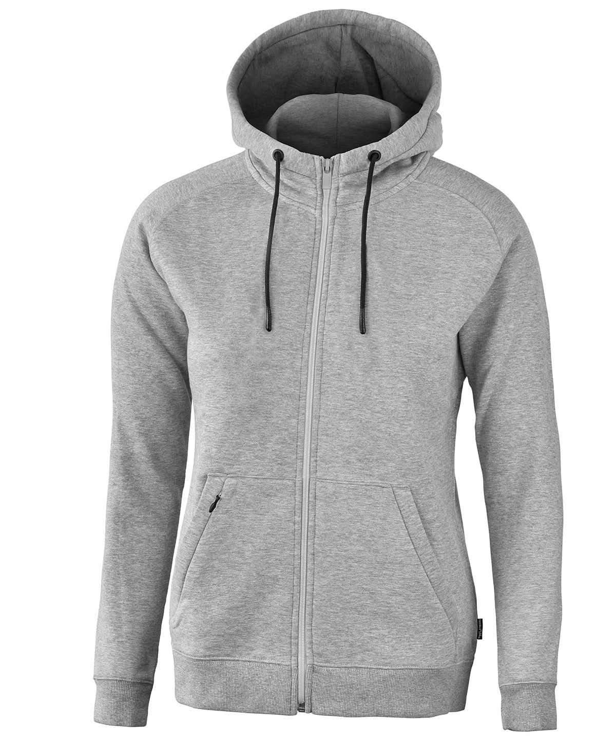 Nimbus Womens Lenox athletic full zip hoodie NP04F - Grey Melange - Customisable Hoodies