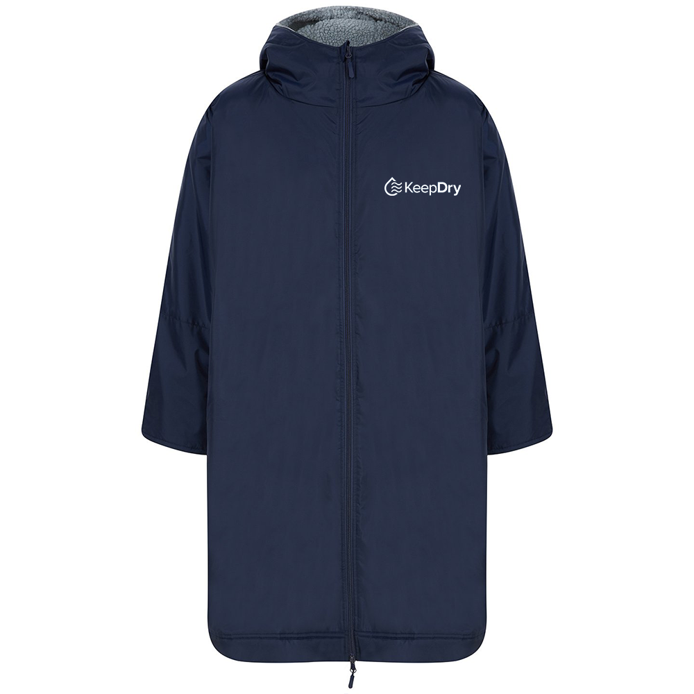 KeepDry All Weather Dry Robe Adults - Navy - Customisable Jacket