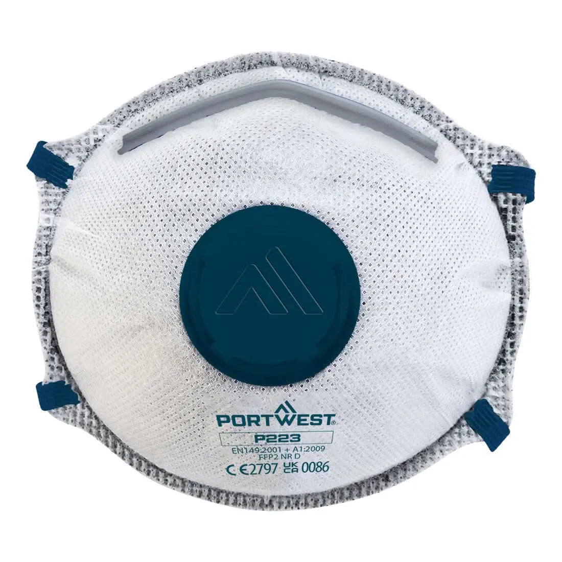 Ffp2 Carbon Valved Dolomite Respirator (Pk10) P223 - White - Customisable Disposable Respirators