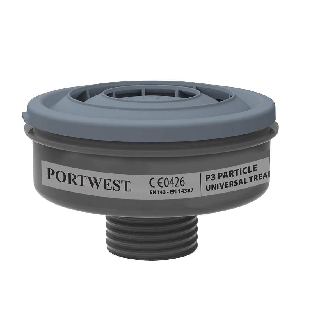 Portwest P3 Particle Filter Universal Thread Pk6 P946 - Black - Customisable PPE