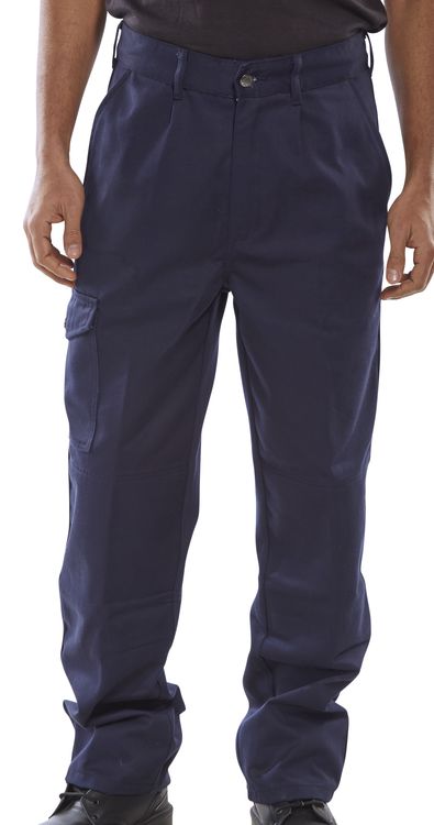 Beeswift Heavyweight Drivers Trousers - Navy Blue - Customisable Trousers