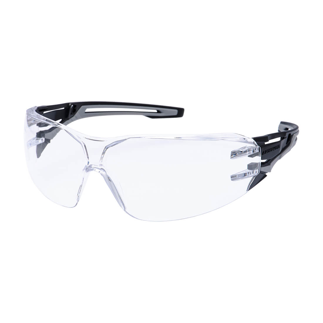 Anthracite Wraparound Safety Glasses Pr01 - Clear R - Customisable Safety Spectacles