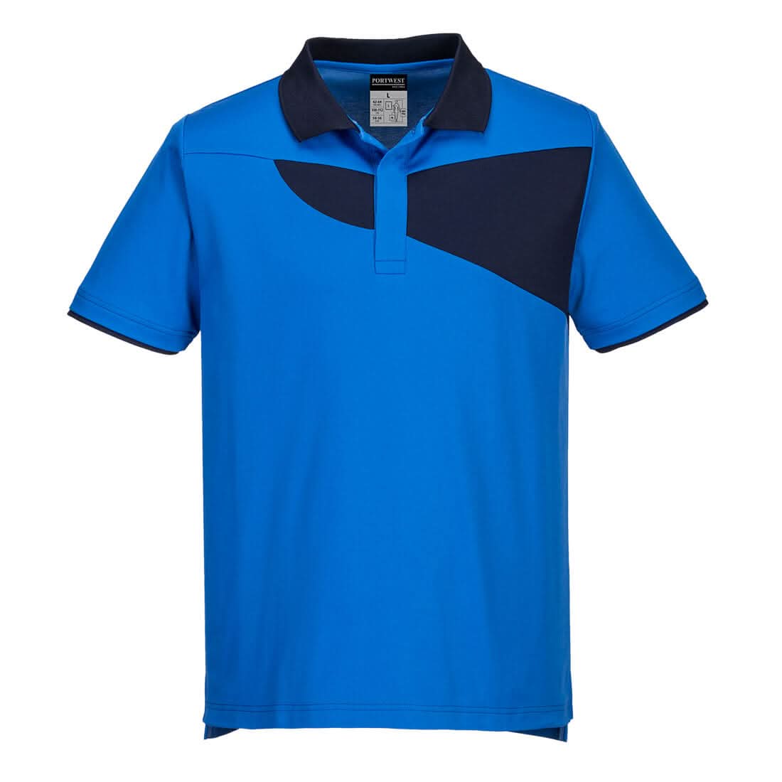Portwest Pw2 Cotton Comfort Polo Shirt SS PW210 - Royal Navy - Customisable Polos