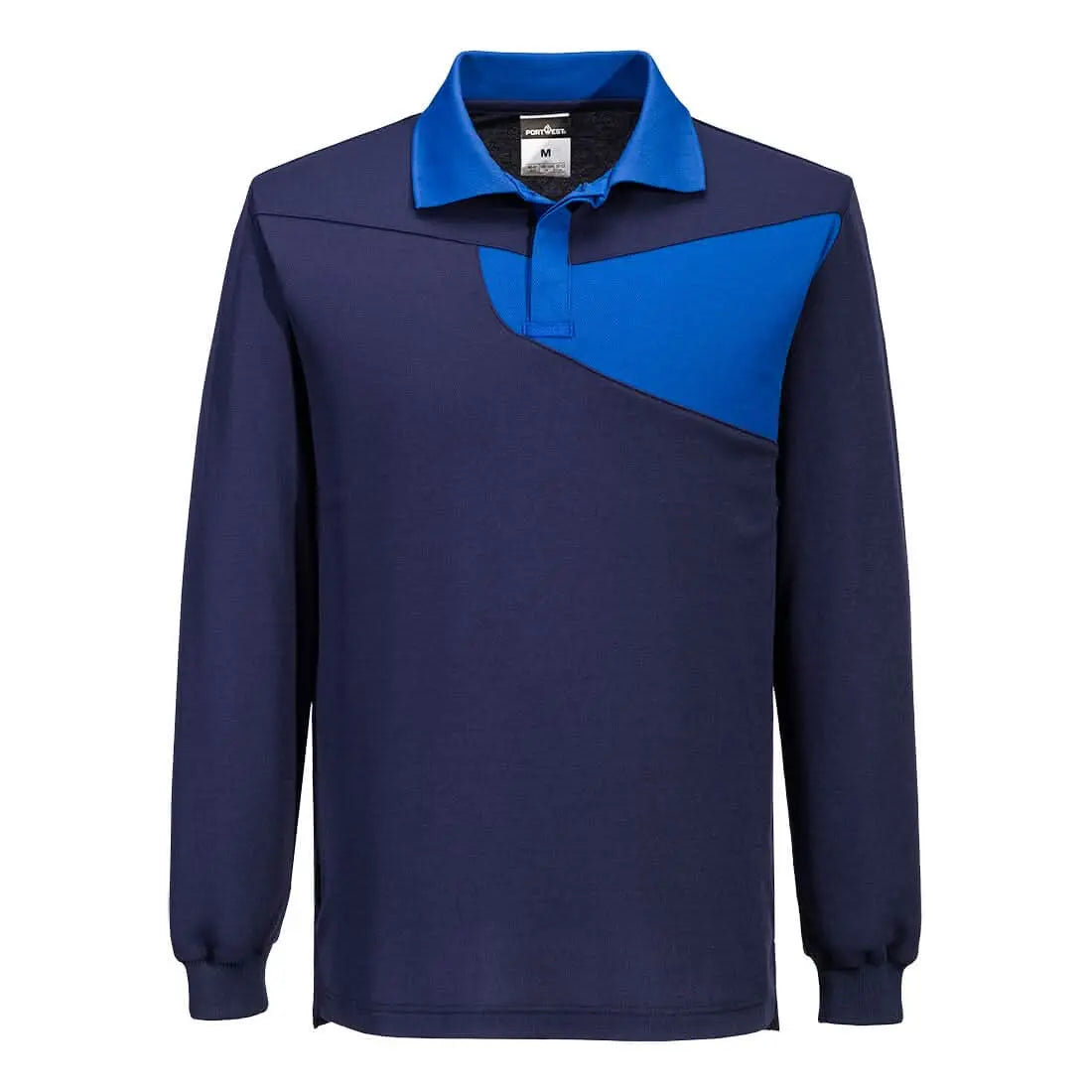 Pw2 Cotton Comfort Polo Shirt L/S Pw218 - Navy Royal - Customisable