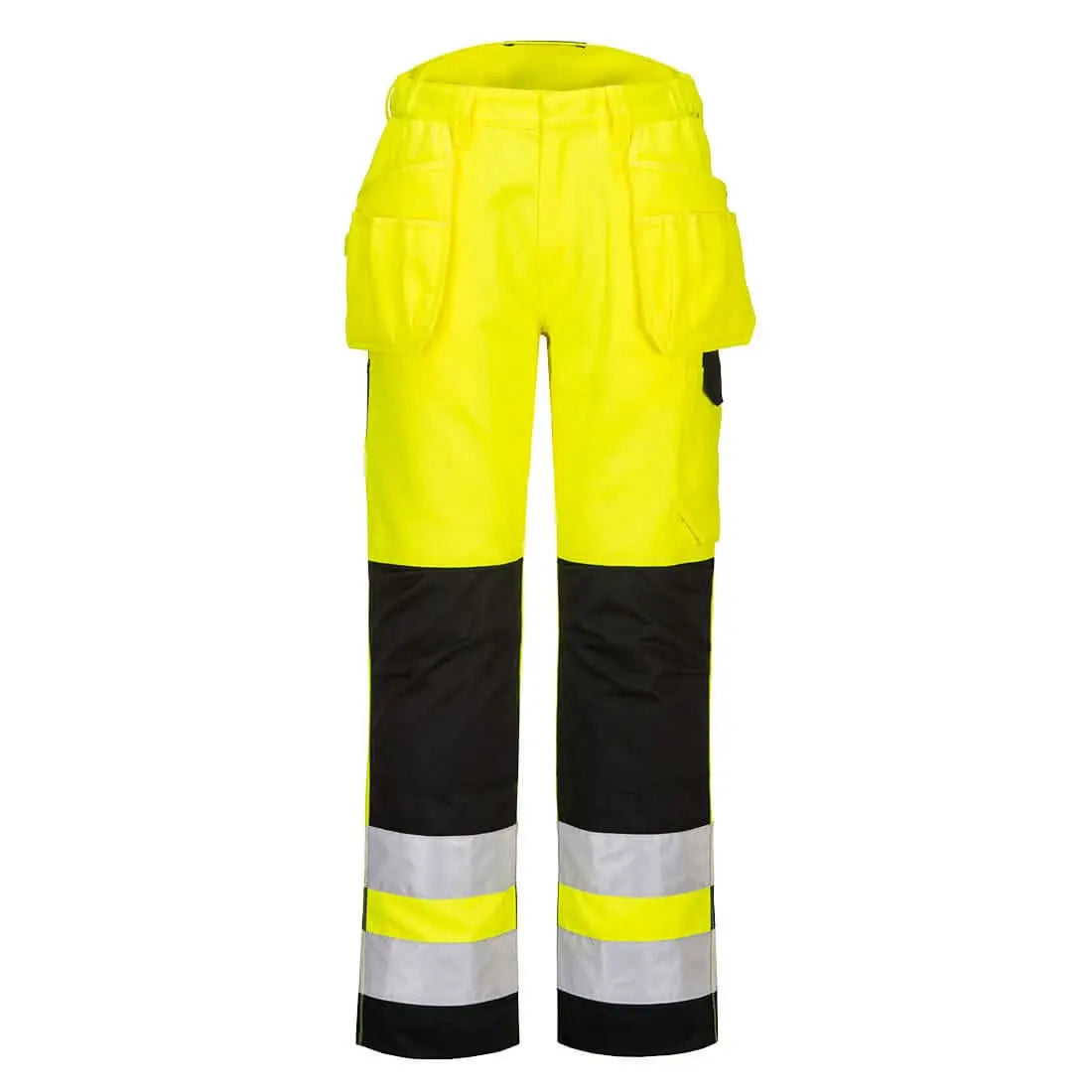 Pw2 Hi Vis Holster Pocket Trousers Pw242 - Yellow Black - Customisable Holster Trousers