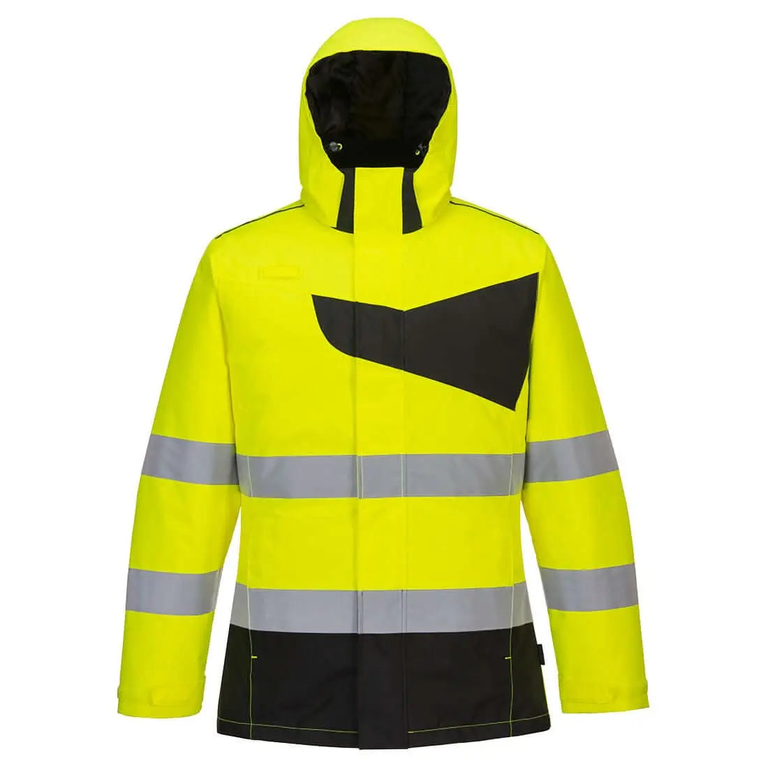 Hi Vis Winter Jacket Pw261 - Yellow Black - Customisable Insulated Jackets