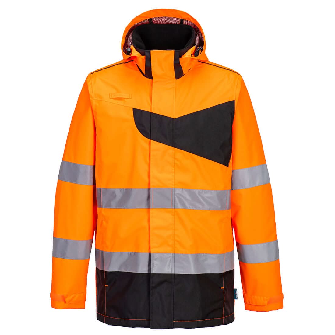 Portwest Pw2 Hi Vis Rain Jacket PW265 - Orange Black - Customisable Jacket