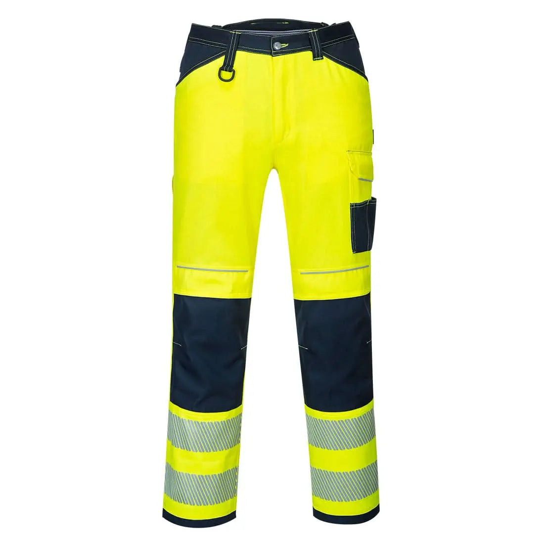 Pw3 Hi Vis Work Trousers Pw340 - Yellow Navy - Customisable Work Trousers
