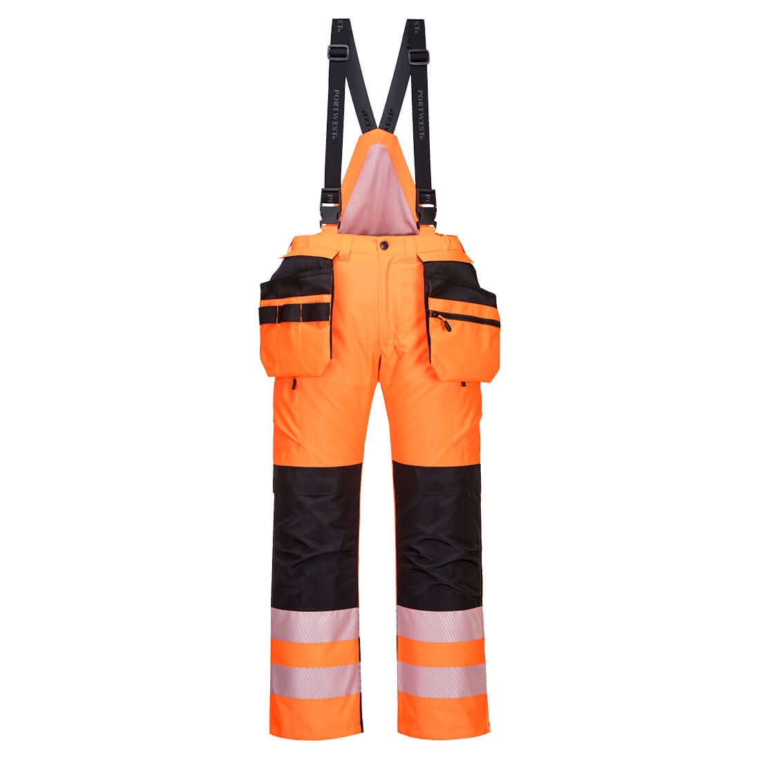 Portwest Pw3 Hi Vis Winter Trousers PW351 - Orange Black - Customisable Hi-Vis Trousers