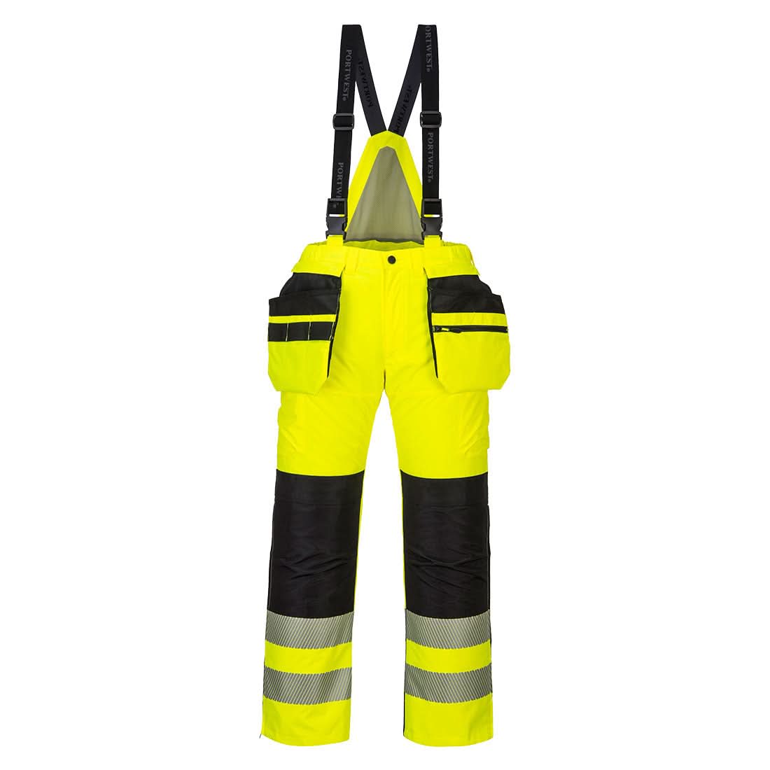 Portwest Pw3 Hi Vis Winter Trousers PW351 - Yellow Black - Customisable Hi-Vis Trousers