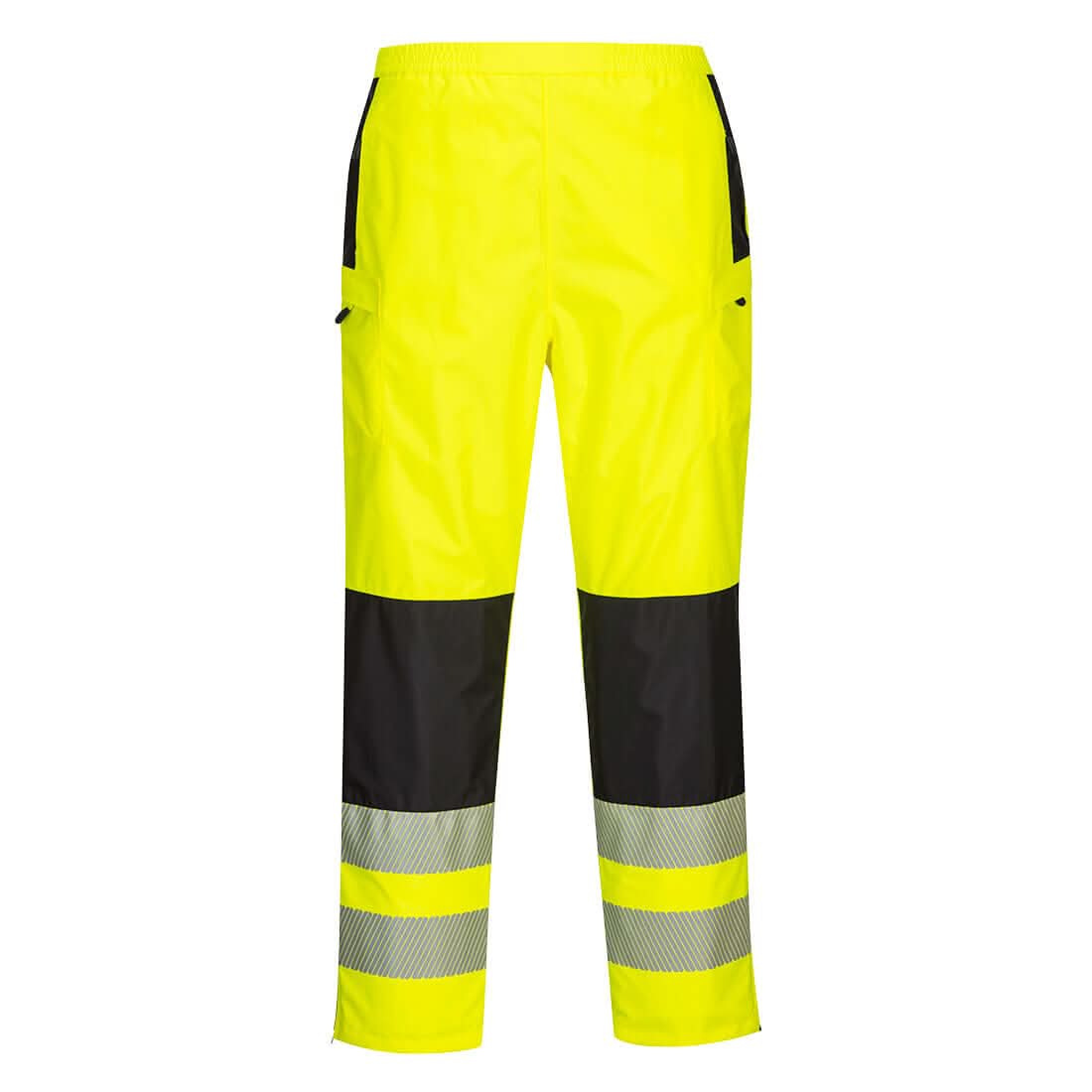 Portwest Pw3 Hi Vis WomenS Rain Trousers PW386 - Yellow Black - Customisable Hi-Vis Trousers