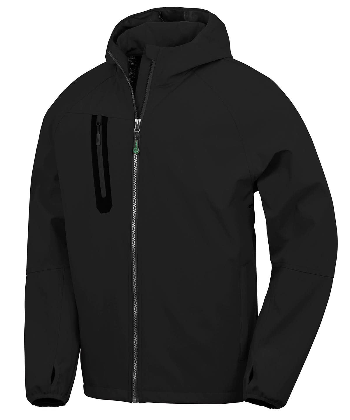 Result Genuine Recycled 3 layer recycled printable casual hooded softshell R909X - Black Black - Customisable Softshell Jacket